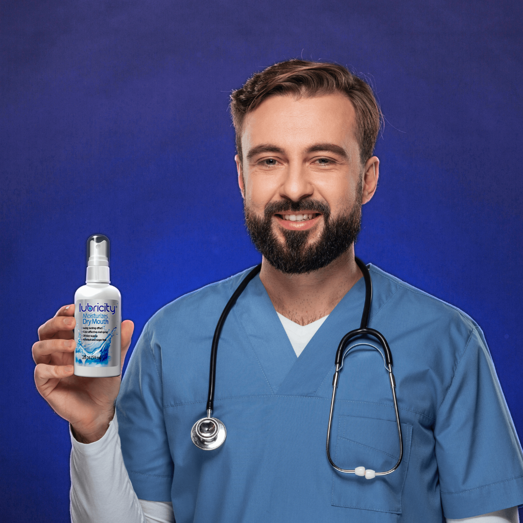 Use Lubricity Oral Spray as a Saliva Substitute