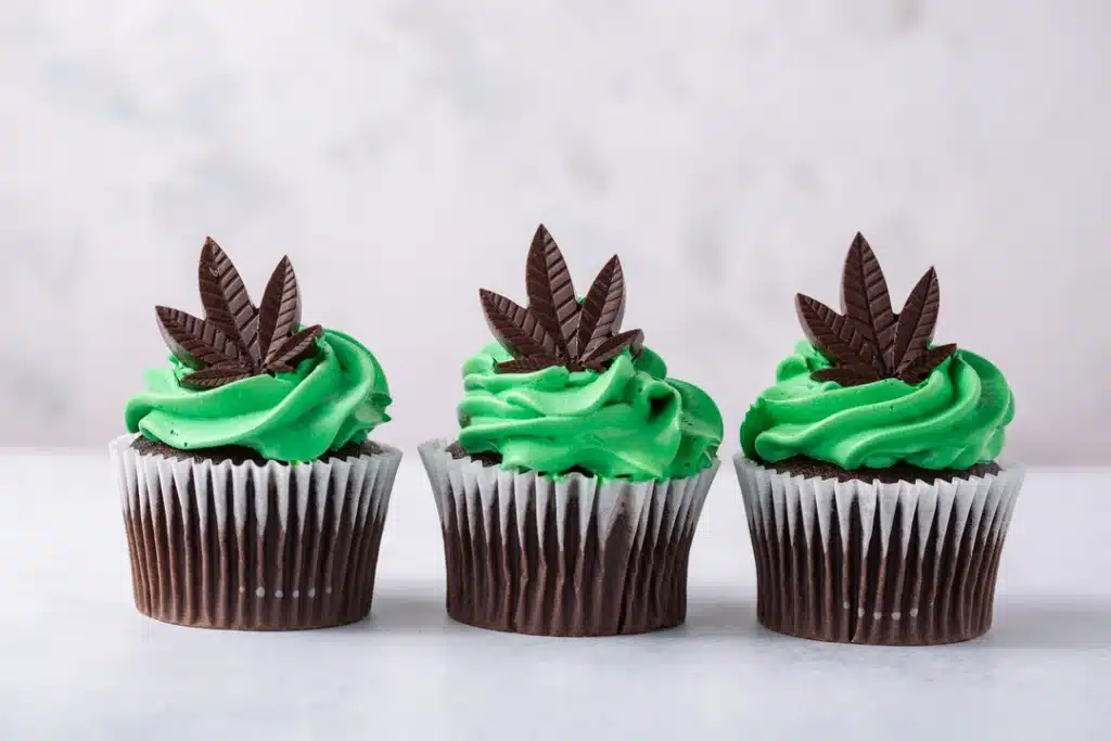 Delicious chocolate cannabis cupcakes infused with cannabis