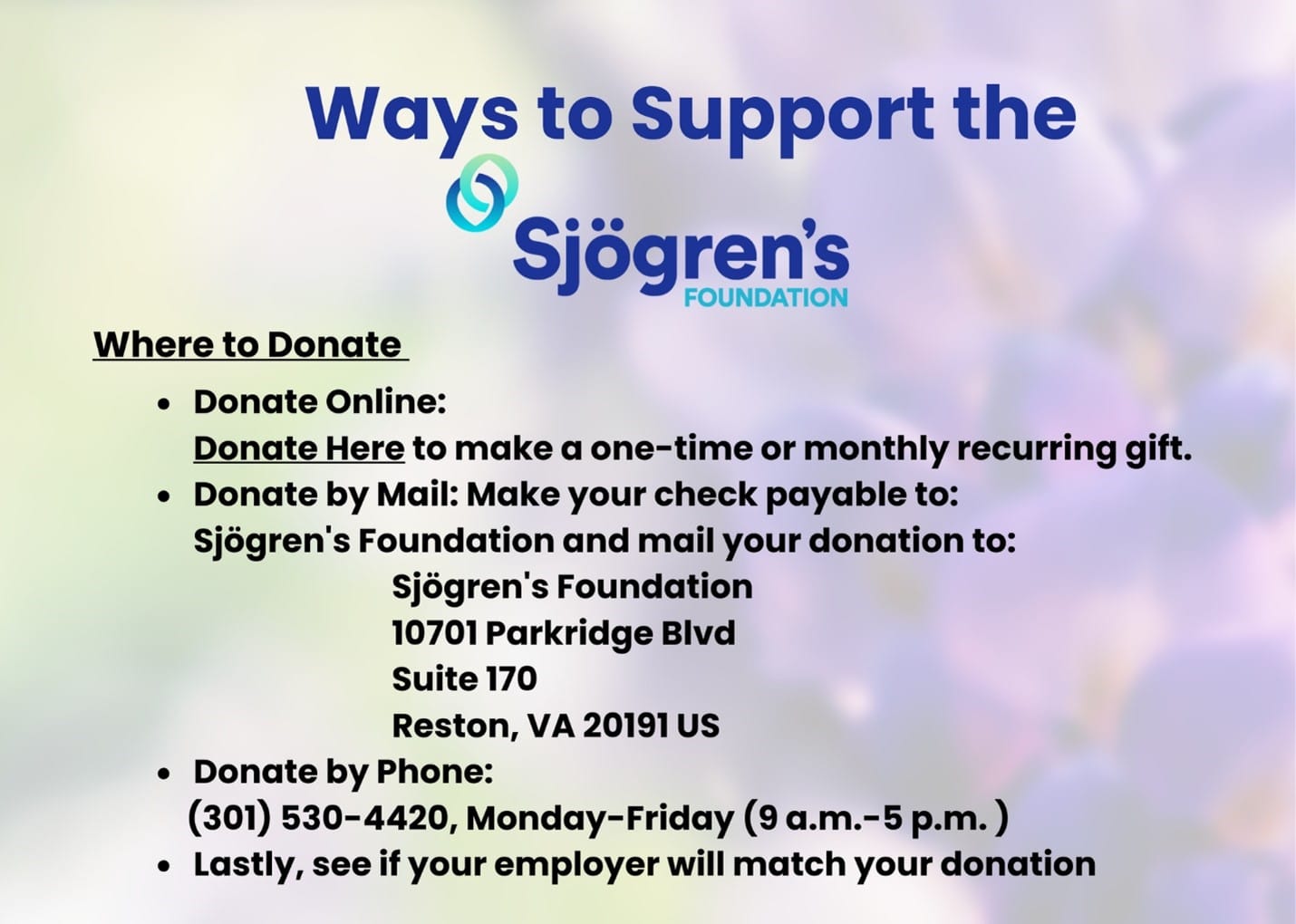 Donate Sjogrens