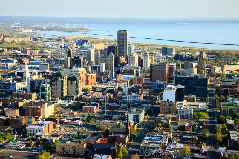 An image of Buffalo New York, the city where Lubricity is made, bringing American made dry mouth relief to thousands.